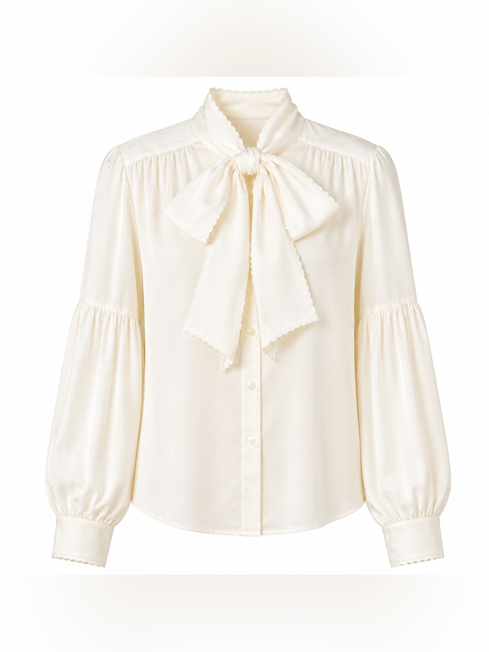kate spade Madison Avenue Collection Scallop Tie-Neck Blouse